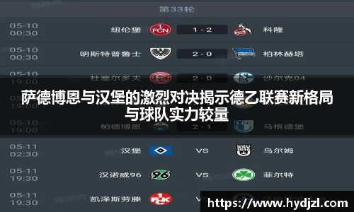 萨德博恩与汉堡的激烈对决揭示德乙联赛新格局与球队实力较量